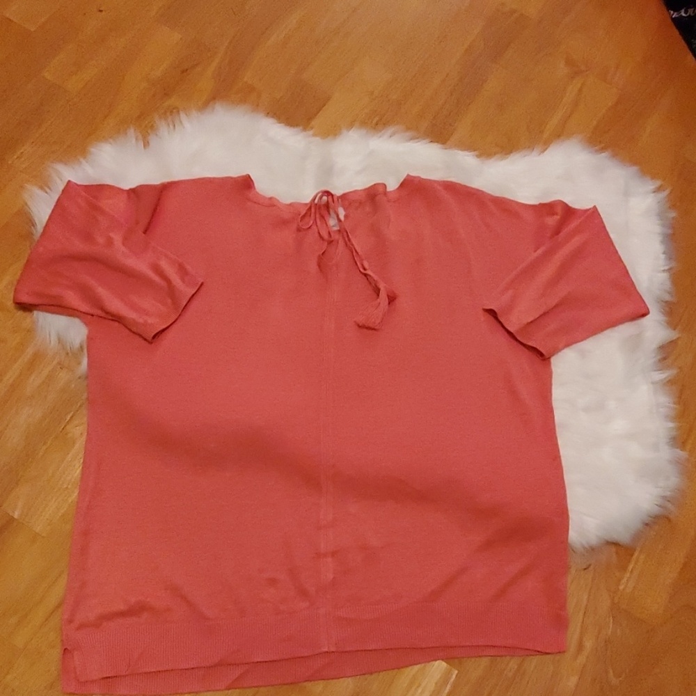 Talbots  Melon Linen Top with tie XL - Picture 3 of 4